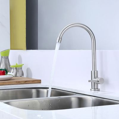 ACS CUPC NSF Jednouchwytowa bateria łazienkowa 304 Pojedyncza zimna bateria umywalkowa ze stali nierdzewnej